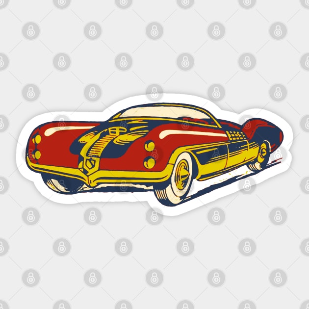 Retro Futurist Speedster Sticker by Midcenturydave